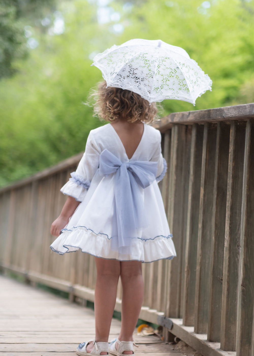 Vestido blanco azul Niña Nekenia 25211804