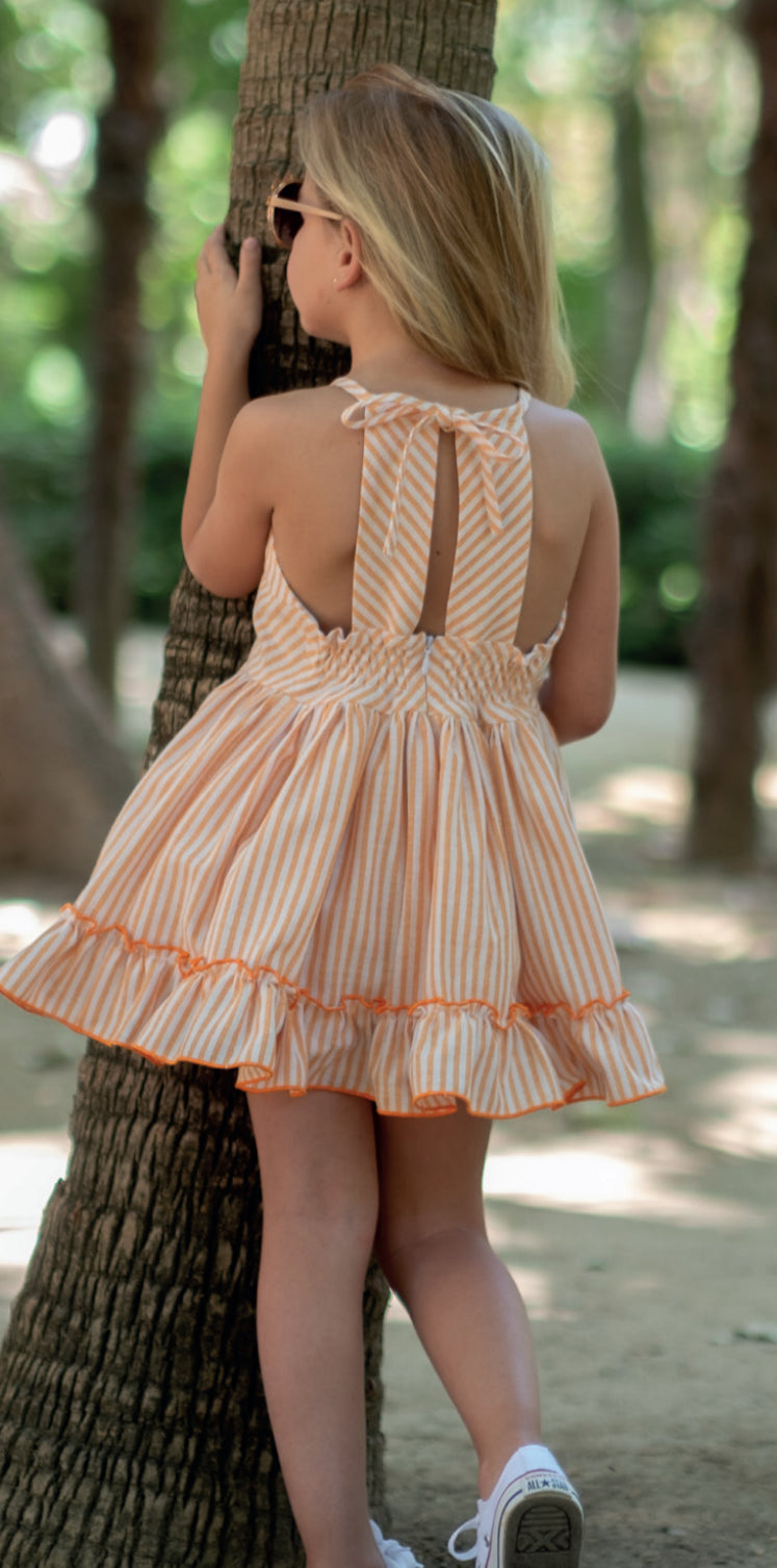 Vestido Rayas Naranja 25VV06 Vera Nekenia