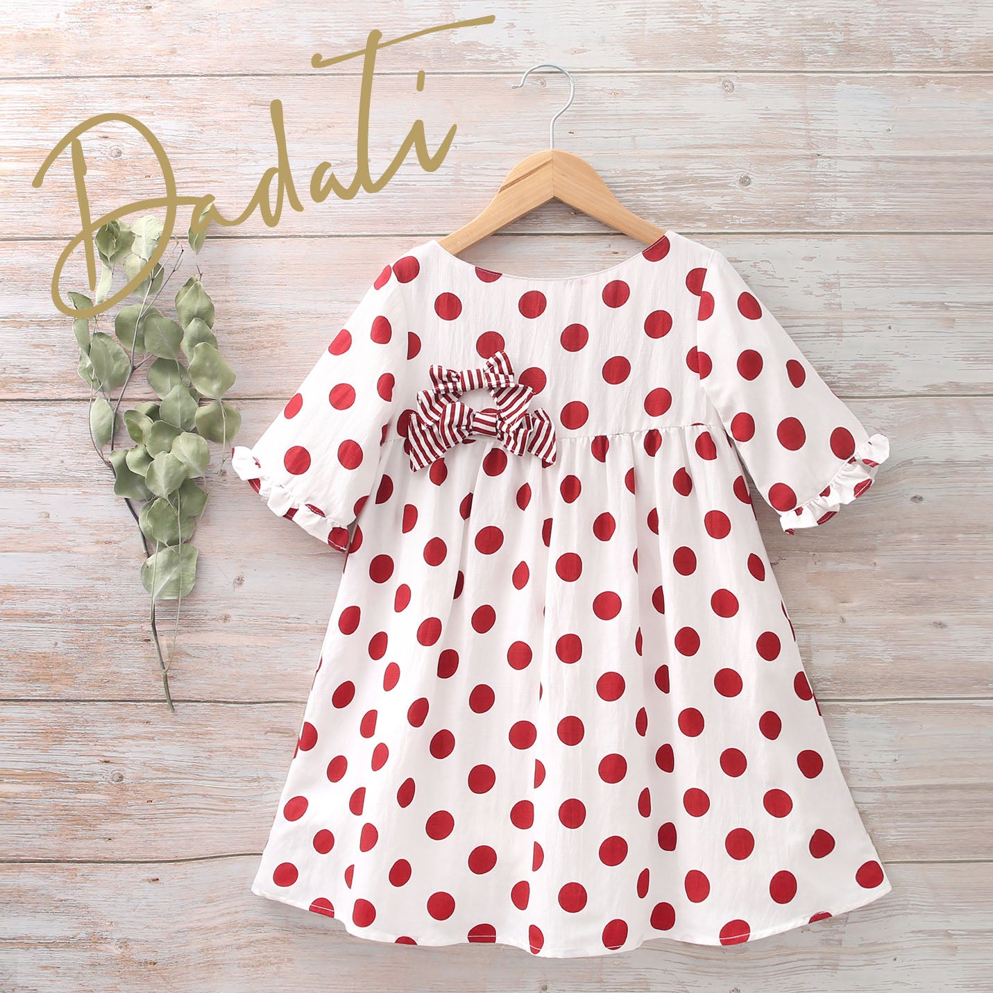 Dadati NC21 Vestido niña lunares rojos lolimariscalmoda 26.95