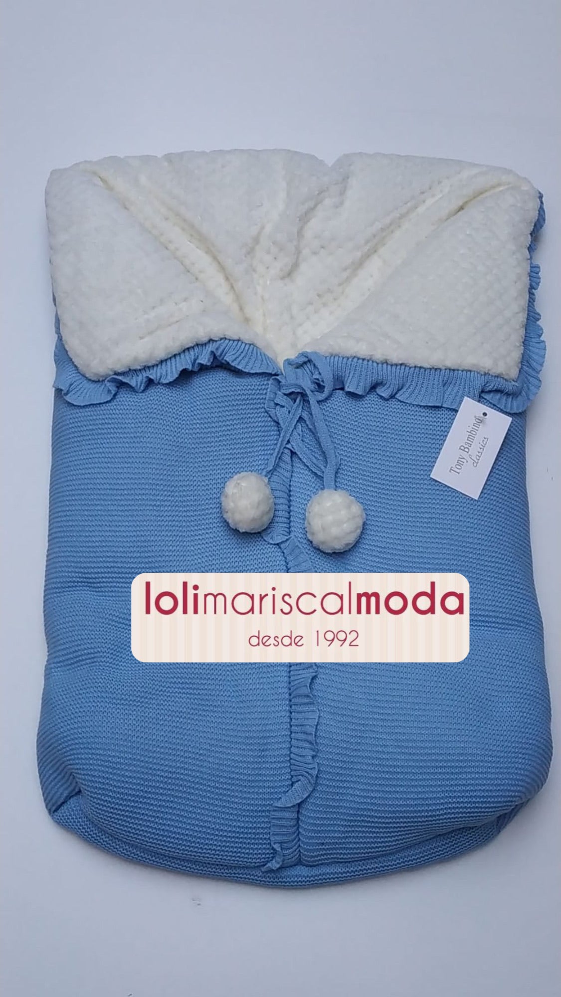 Tony Bambino Saco Punto Liso Azul Empolvado lolimariscalmoda 29.99