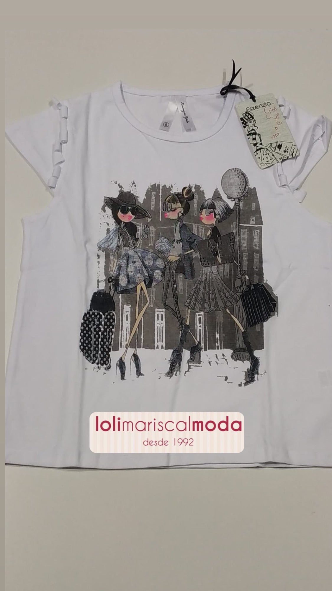 Camiseta niña Mujeres blanca lolimariscalmoda 4.95