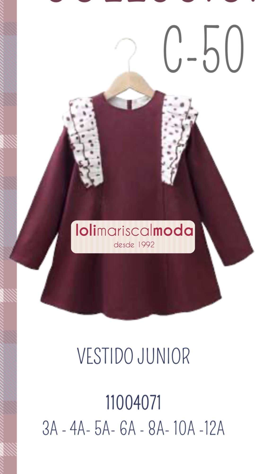 Dadati Invierno 2020 Vestido Berenjena 4071 lolimariscalmoda 24.99