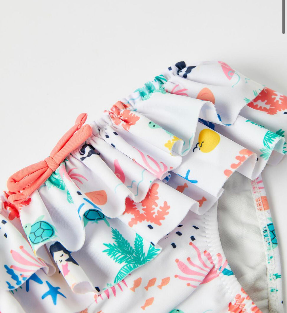 Bañador Culetín UPF 80 Para Bebé Niña 'Underwater', Blanco/Coral lolimariscalmoda 9.99