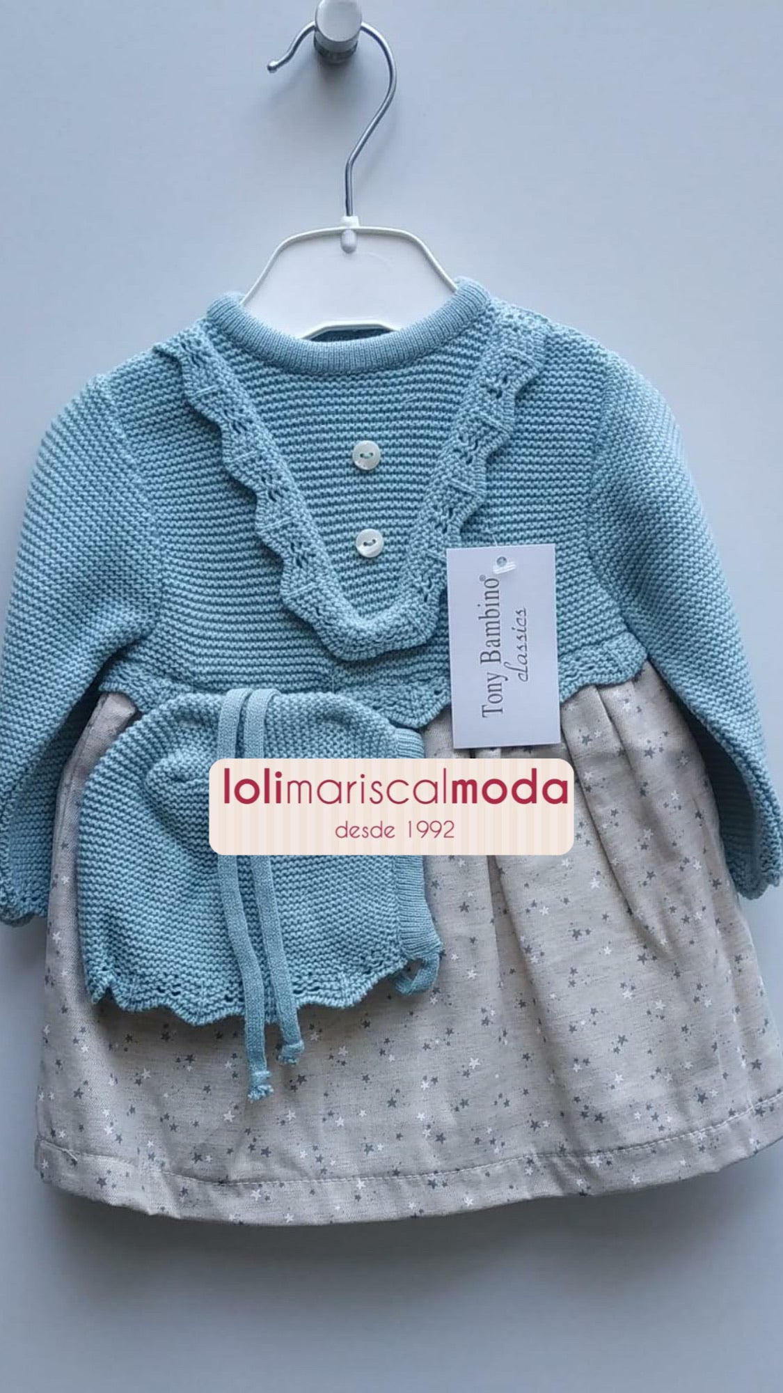 Tony Bambino Vestido Verde Flor con capota lolimariscalmoda 23.50