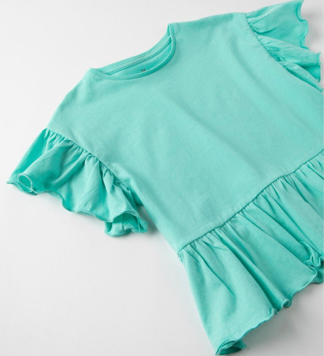 Camiseta Con Volantes Para Niña Verde lolimariscalmoda 5.99