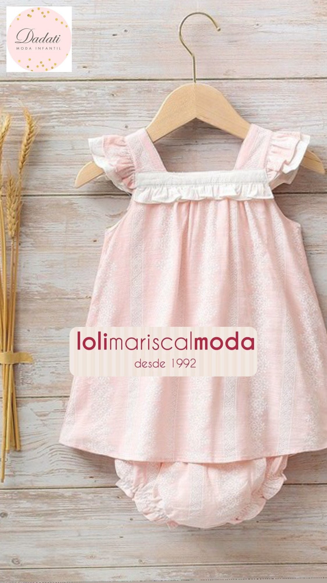 Dadati 2020 Vestido Bebé y Braguita Rosita lolimariscalmoda 23.90
