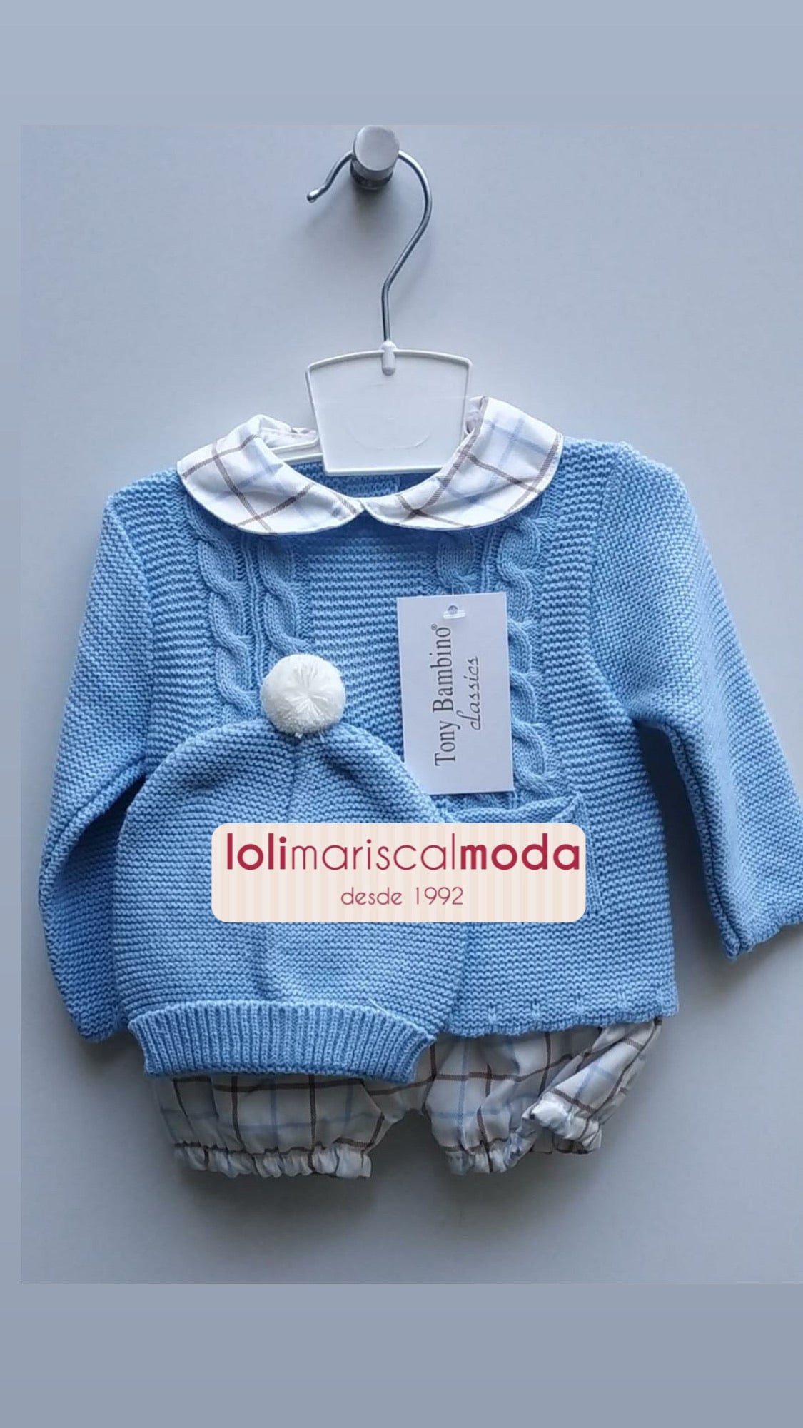 Tony Bambino Conjunto Cuadros 3 con capota lolimariscalmoda 23.50