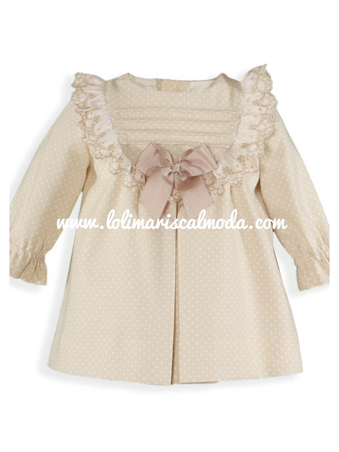 Miranda Vestido Bebé Topos Camel 44/V lolimariscalmoda 19.99