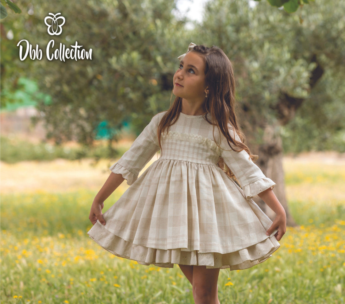 Vestido Beige Vuelo Dbb Colección