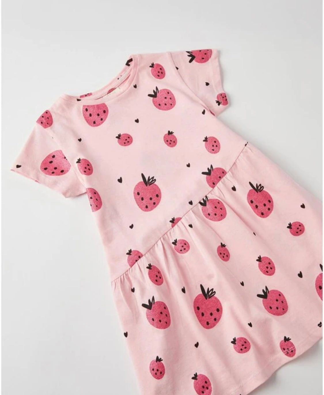 Vestido de niña de algodón 100% con estampado de fresas lolimariscalmoda 9.99