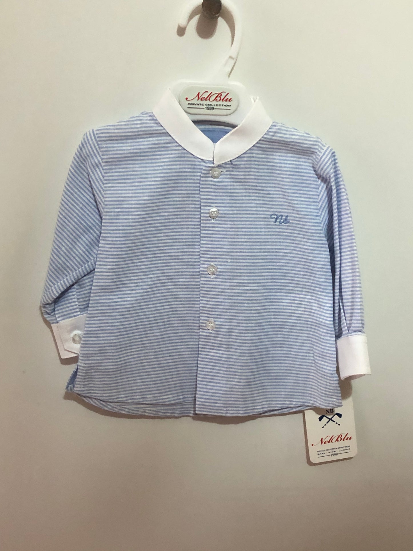 Camisa Nell Blue Azul Niño Blanco Dolce Petit lolimariscalmoda 8.99