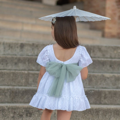 Vestido blanco verde Niña Nekenia 25211802