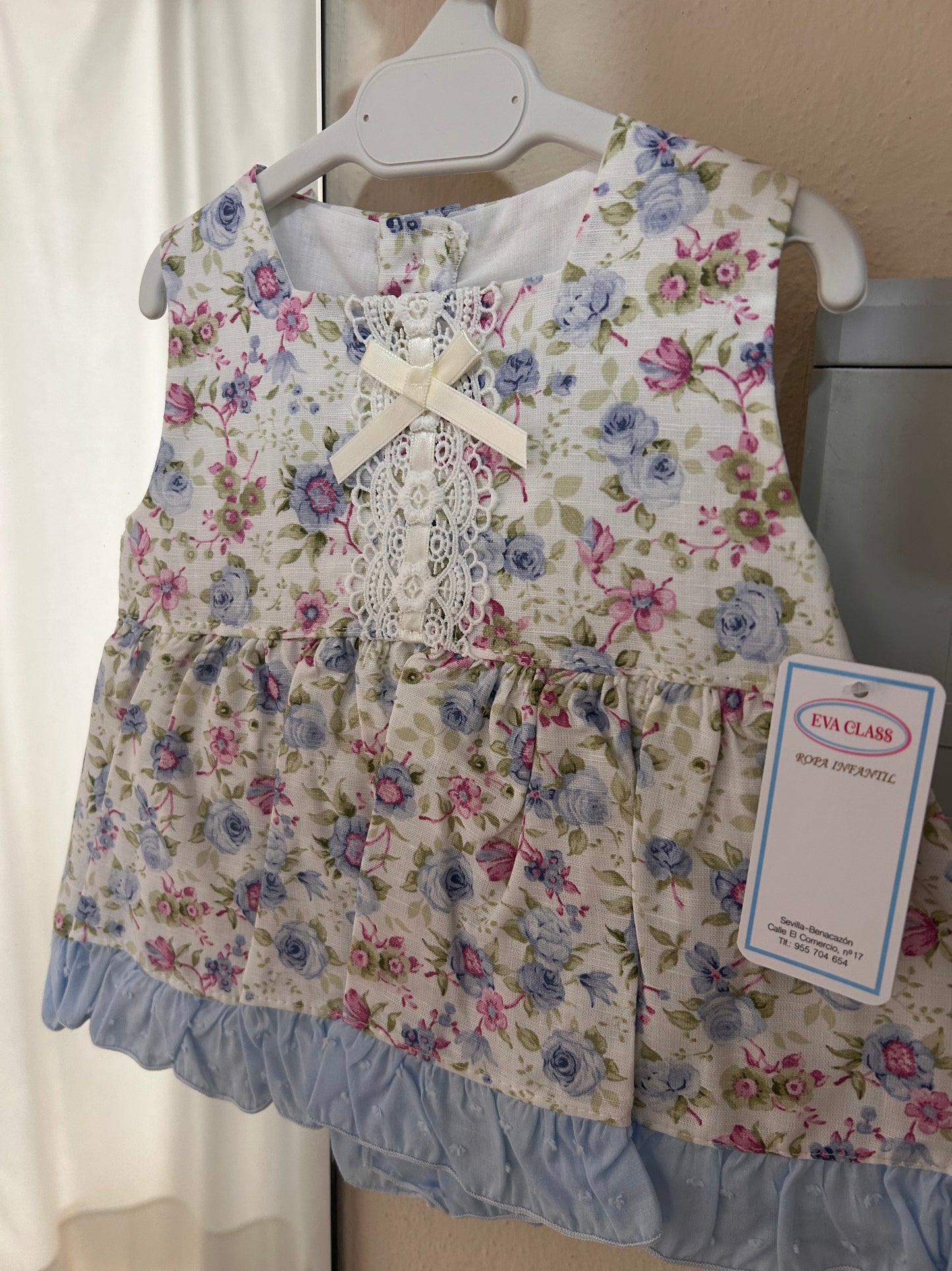 Vestido y braga Eva Class Celeste floral