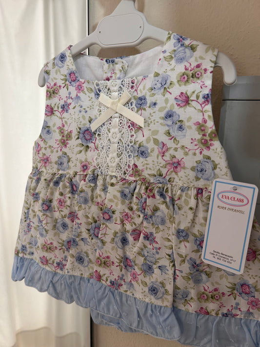 Vestido y braga Eva Class Celeste floral