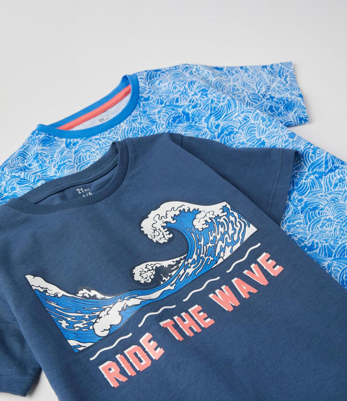 2 Camisetas Para Niño 'Ride The Wave', Azul - lolimariscalmoda