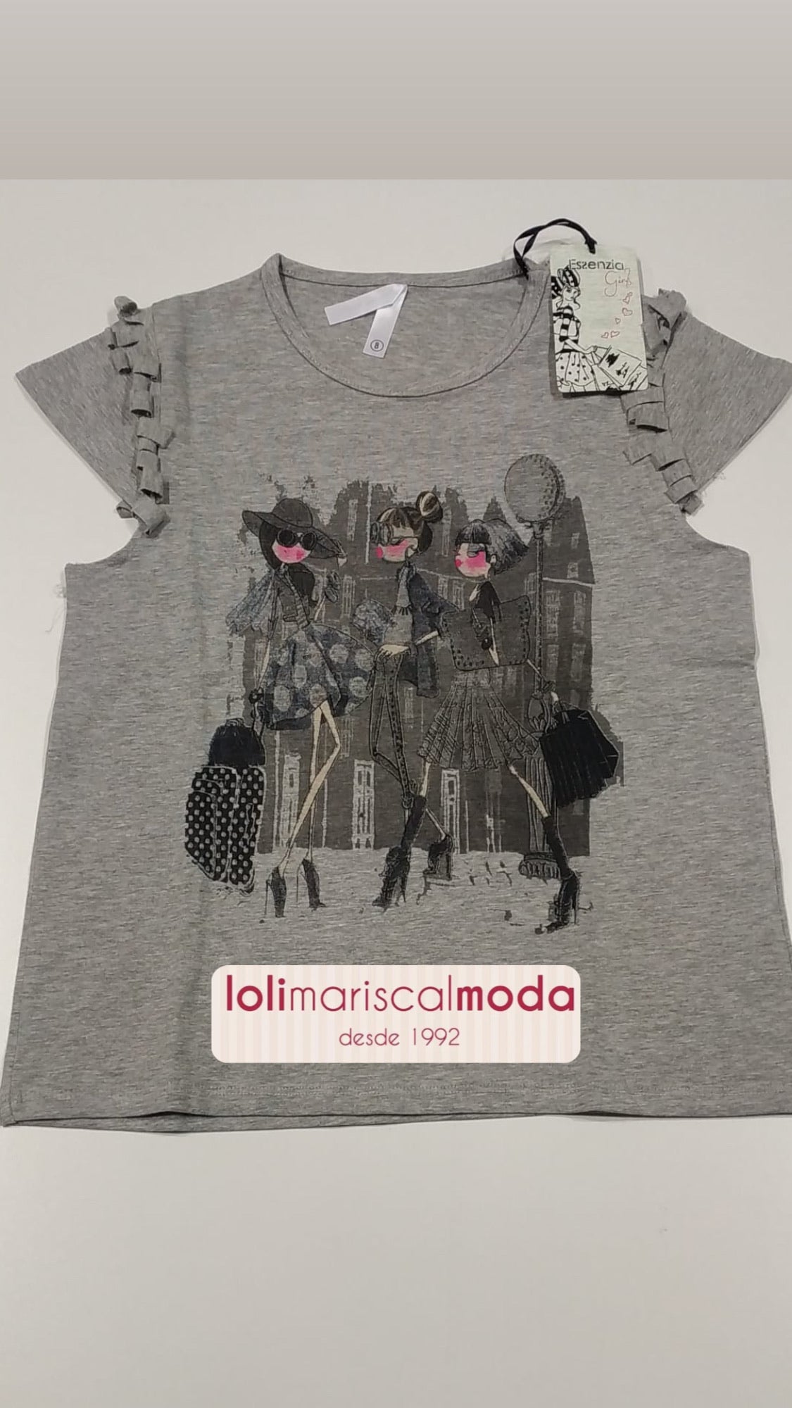 Camiseta niña Mujeres gris lolimariscalmoda 4.95