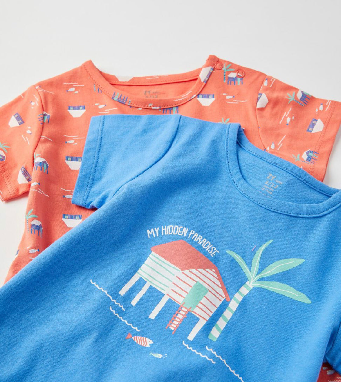2 Pijamas Romper Para Bebé Niño 'Paradise', Azul/Naranja lolimariscalmoda 15.99