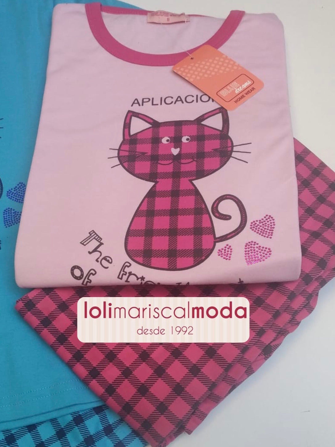 Pijamas Invierno Gato Rosa lolimariscalmoda 12.95