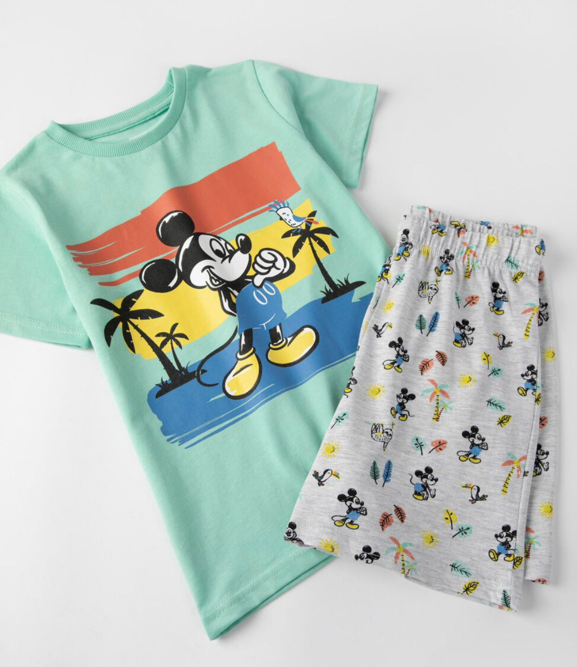 Pijama Para Niño 'Mickey', Verde Agua/Gris lolimariscalmoda 15.99