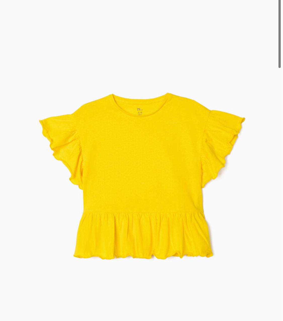 Camiseta Con Volantes Para Niña Amarilla lolimariscalmoda 5.99