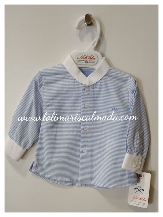 Camisa Celeste- Blanca Nell Blue lolimariscalmoda 19.99