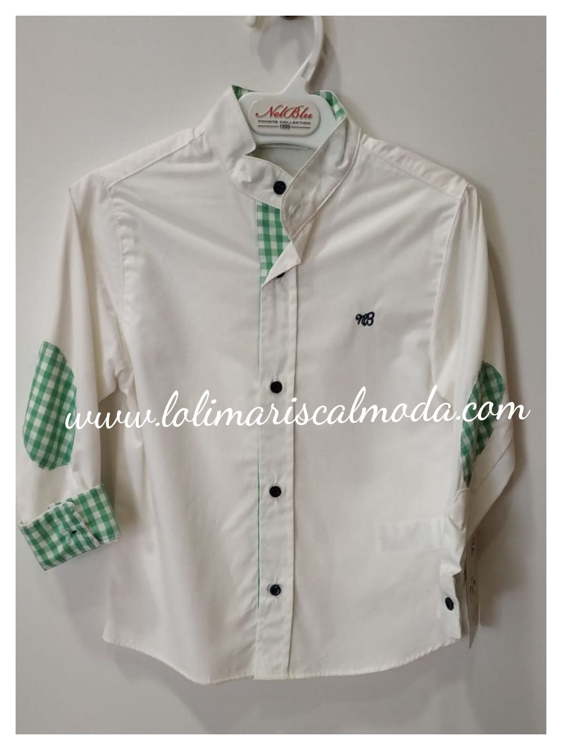 Camisa Blanco roto y verde lolimariscalmoda 21.90