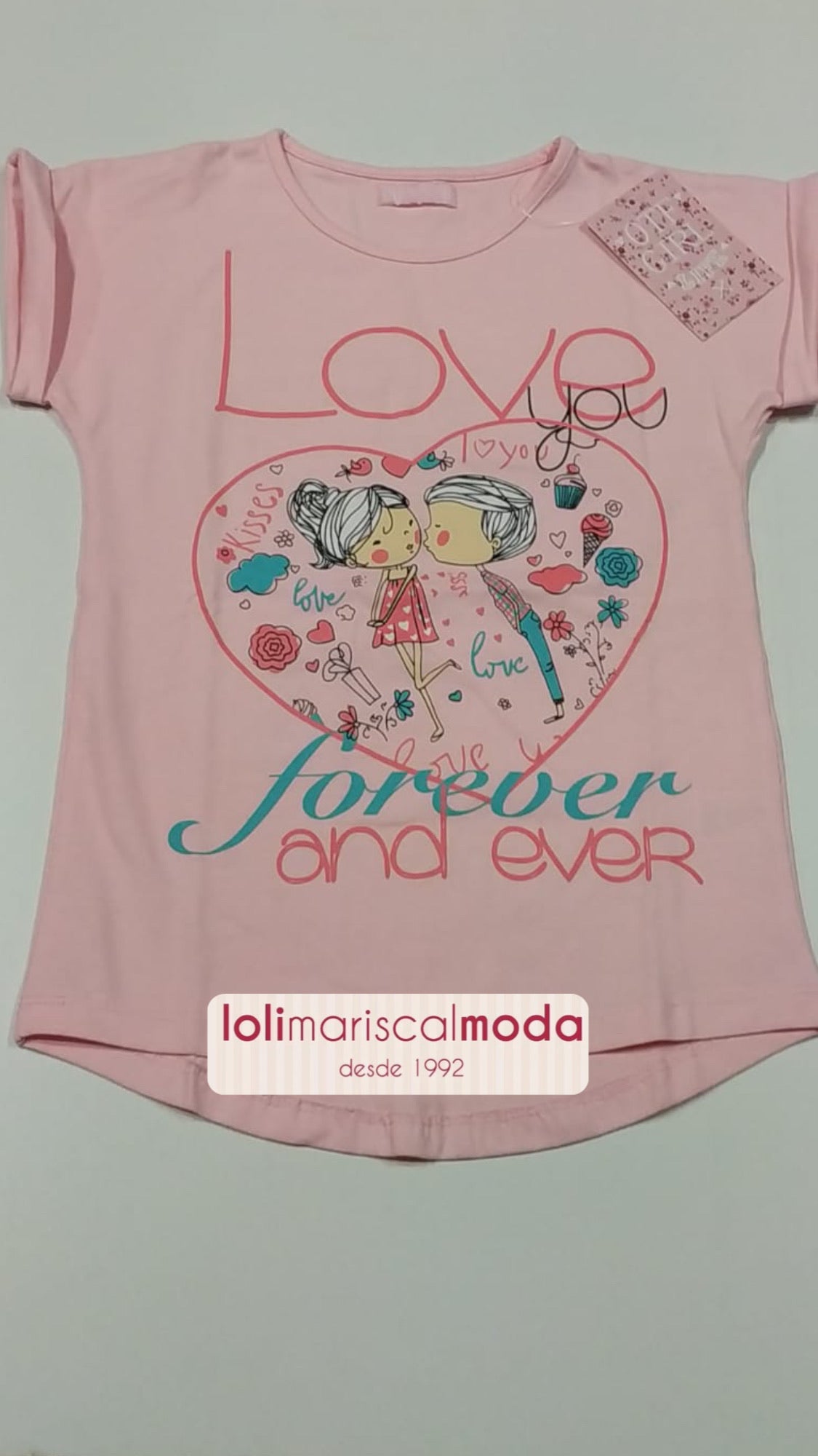 Camiseta niña Love Rosa lolimariscalmoda 9.99
