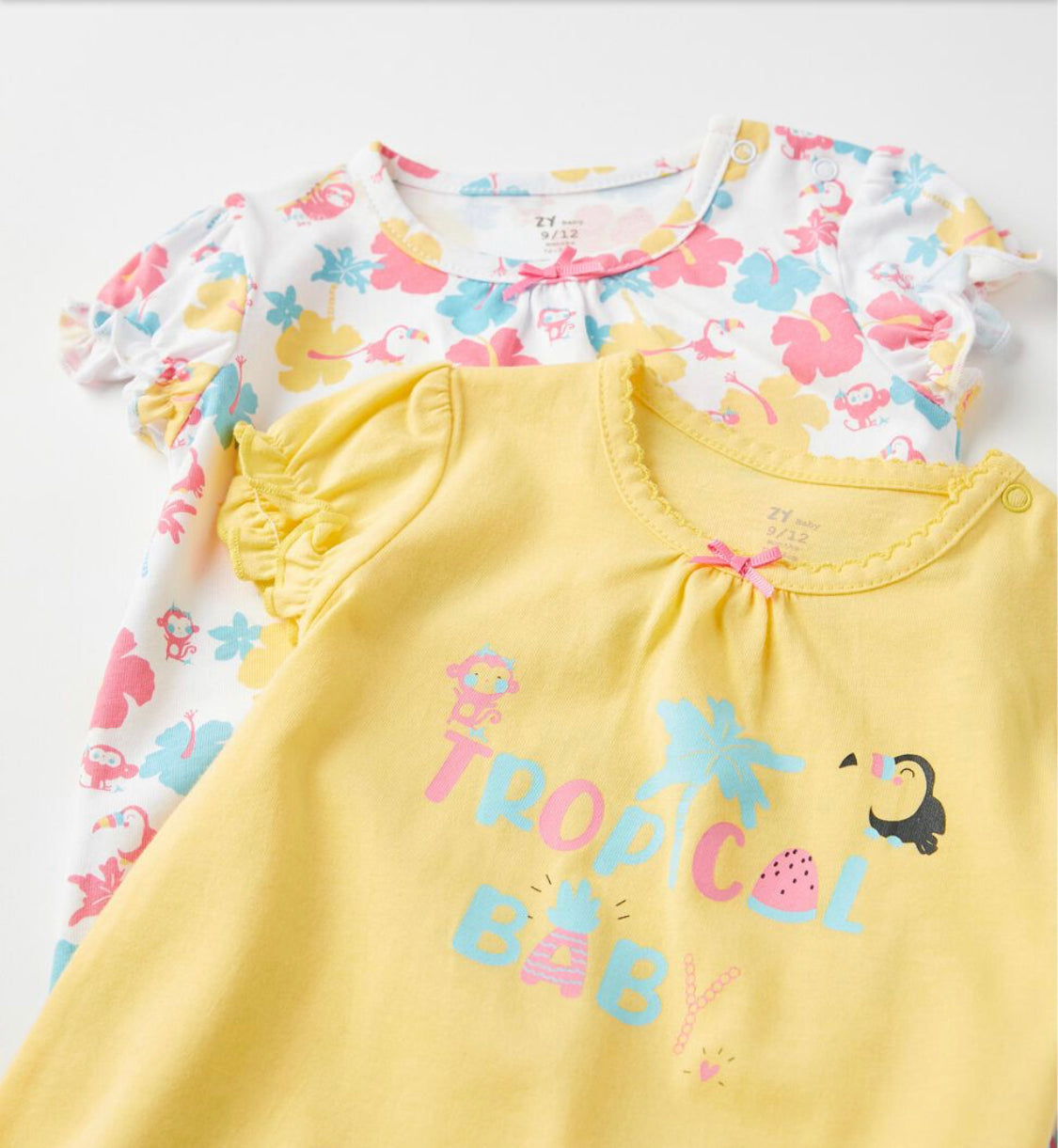 2 Pijamas Romper Para Bebé Niña 'Tropical Baby', Multicolor lolimariscalmoda 15.99